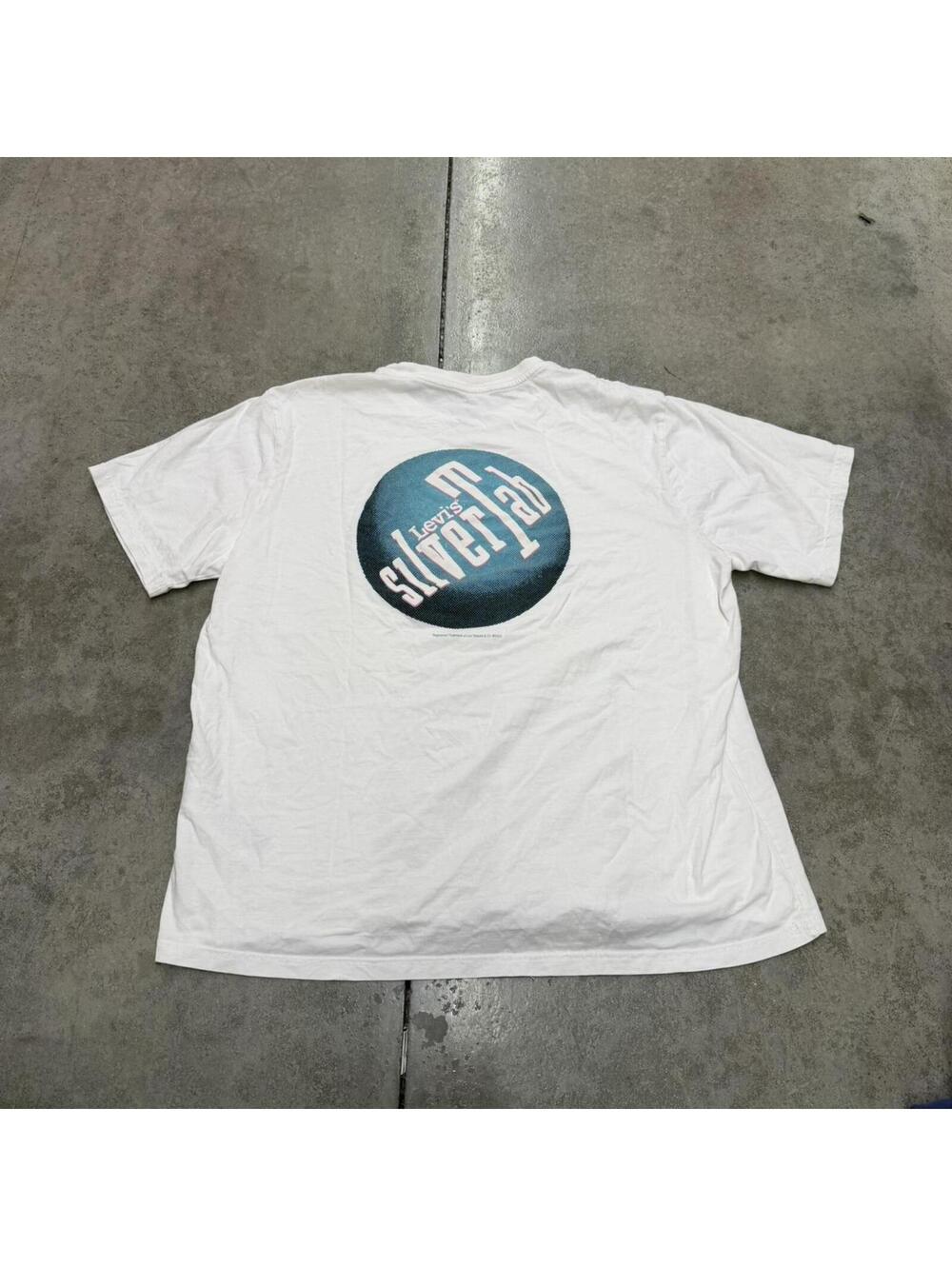 vintage levis silver tab white big logo shirt size xl